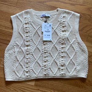 Brand new Zara cream knit sweater vest